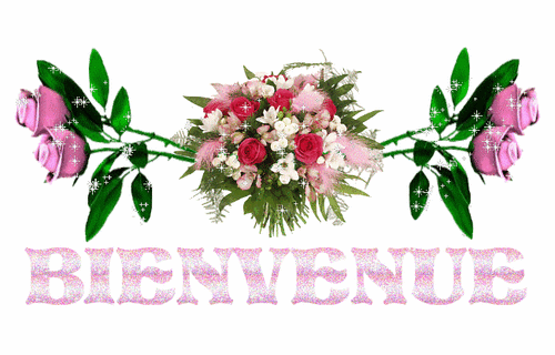 Gif animé bienvenue fleurs